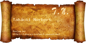 Takácsi Norbert névjegykártya